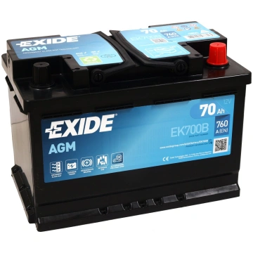 EXIDE START-STOP AGM EK700B 12V 70Ah 760A(EN) 278x