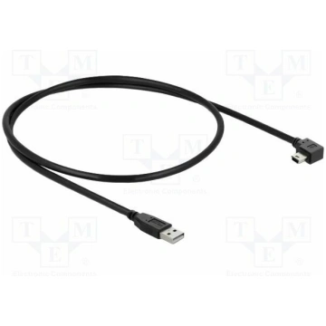 Cable; USB 2.0; USB A plug,USB B mini plug 90° lef