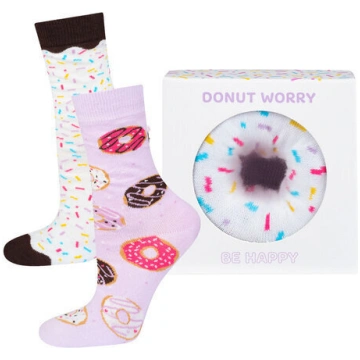 Sieviešu Soxo zeķes virtuļi donut kastītē gaiši vi