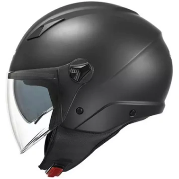 Casco demi jet NERO OPACO in materiale termoplasti