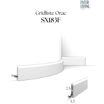SX183F Grīdlīste Flex 200 x 7,5 x 1,3 cm Enter Liv
