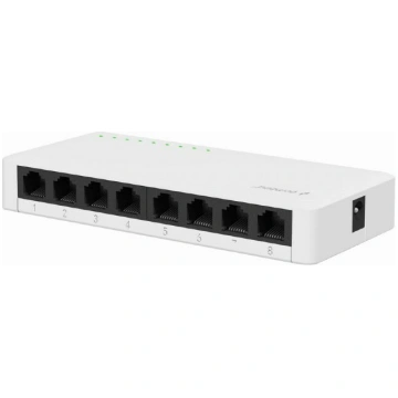 Switch Ethernet; DC socket,RJ45 socket x8; white |