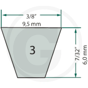 Ķīļsiksna 3/8"x30" 9.5x762mm 238-030, 3L300K GRANI