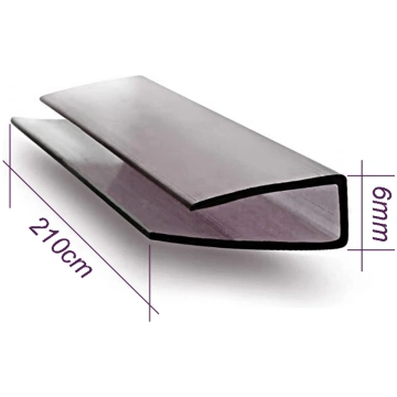 NOBEIGUMA PROFILS POLIKARBONĀTAM UP6 (6mm x 2,10m)