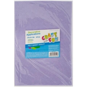 Dekoratīvais filcs, 5gab., violets Craft with fun