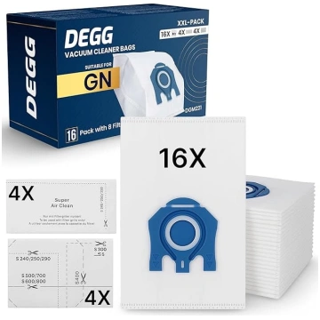 DEGG 16 putekļsūcēju maisiņi + 8 filtru komplekts 