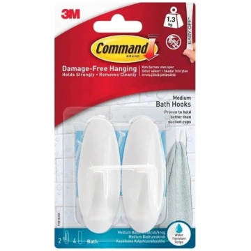 3M Command pašlīmējošais āķis, balts