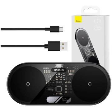 Dual Qi wireless charger Baseus Digital LED Displa