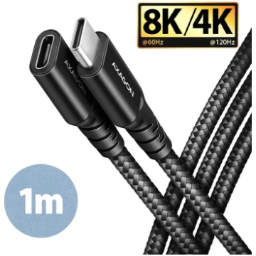 Axagon CABLE USB-C EXTENSION 1M/BLACK BUCM32-CF10A