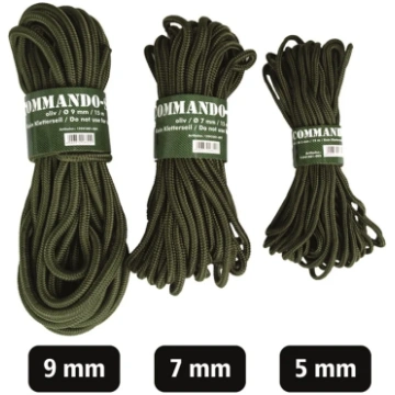 MIL-TEC COMMANDO VIRVE (15M) - 7mm, Olīvzaļa