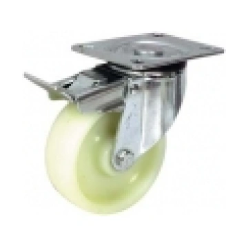 Swivel wheel front brake 80mm white