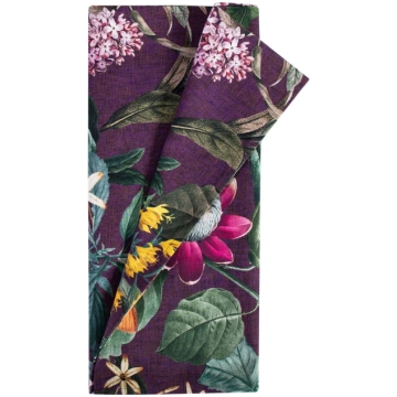 Galdauts AMAZONIA 43x116cm, violets ar ziedu rakst