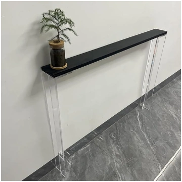 Narrow Console Table with Acrylic Legs, Modern, Ha