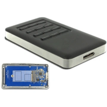 Delock 42594 SSD enclosure M.2 Black/Silver ( DE 4