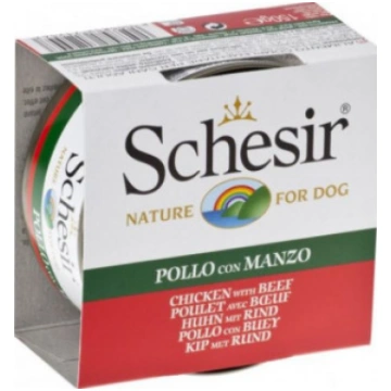 Schesir Dog Chicken & Beef, - vista un liellopu fi