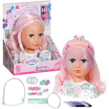 Frizieru galva lelle ZAPF BABY born Styling Head A