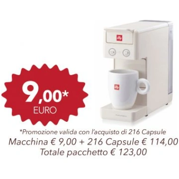 PACCHETTO MACCHINA ILLY IPERESPRESSO Y3 BIANCA + 2