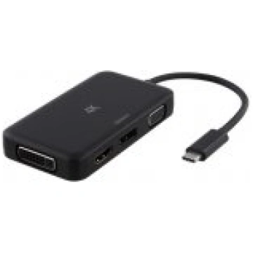 Deltaco Adapter USB-C 3.2 - HDMI/ DP/ DVI/ VGA 4K 