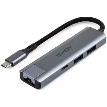 USB Hub Lindy 43422 Type C ar Gigabit Ethernet