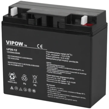 Švino akumuliatorius VIPOW 12V 20Ah BAT0218 (59014
