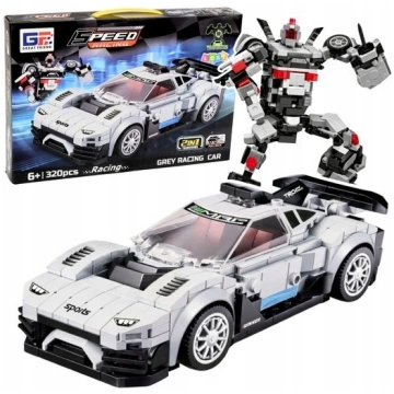 Klucīši Celtniecības Auto Sacīkšu Robots 2in1 Balt