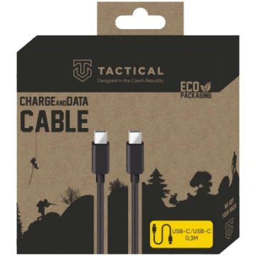 Tactical Smooth Thread USB-C/USB-C Kabelis 0.3m / 