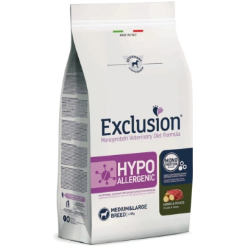 Exclusion monoprotein veterinary diet formula dog 