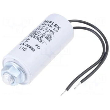 Capacitor: motors, run | 4uF | 450V | Ø25x53mm | -