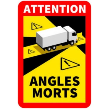 Zīme Uzmanību aklas zonas / Attention angles morts