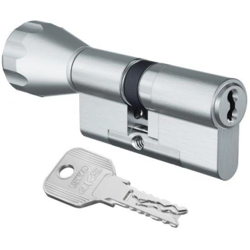 Evva 4KS profile cylinder with thumb turn-Matt nic