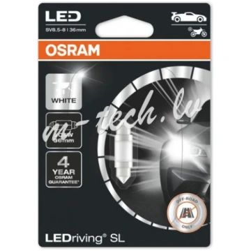 Kvēlspuldze OSRAM 6418DWP-01B, C5W 0.6W 12V SV8.5-