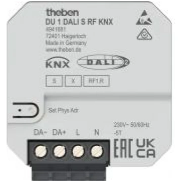 Iebūvējamais 1-virzienu DALI aktuators, KNX RF, Da