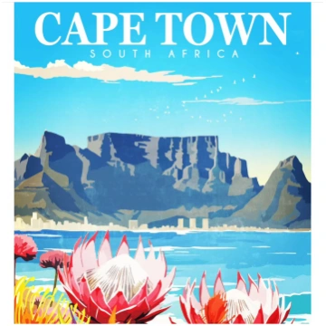 Cape Town Protea Tea Towel Dishy Designs