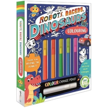 Robots, Racers, Dinosaurs Colouring
