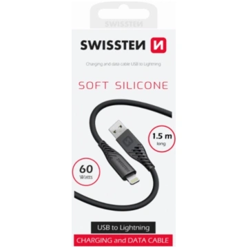 Swissten Soft Silicone Kabelis USB / Lightning 1.5