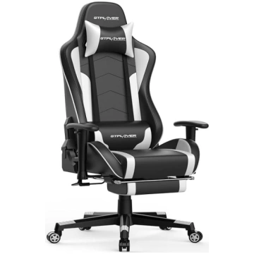 GTPLAYER Spēļu krēsls Gamer krēsls ar kāju balstu