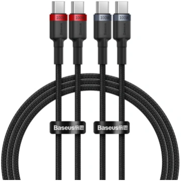 Kabel Baseus Cafule USB-C do USB-C 100W 1m 2szt (c