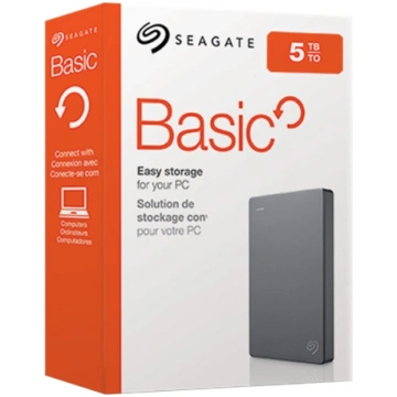 Ārējais HDD disks SEAGATE|Basic|5TB|USB 3.0|Pelēks