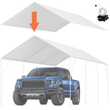 VEVOR 3x6m balts auto nojumes pārsegs, izturīgs ūd
