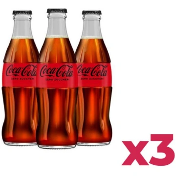 Coca-Cola Zero Zuccheri Vetro (33 cl) 9 pezzi