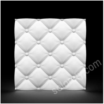 Grezni 3D reljefa sienas paneļi - 60x60cm baltas k