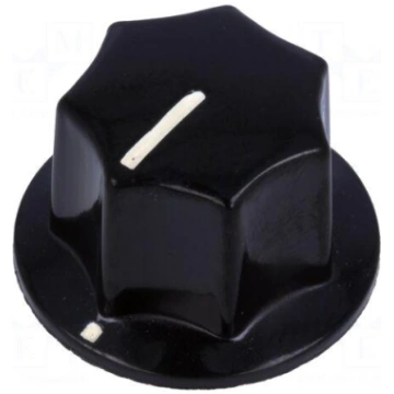 Knob | with pointer | bakelite | Øshaft: 6mm | Ø18