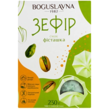 Zefīrs BOGUSLAVNA, ar pistācijas garšu, 230g 450-1