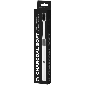 WOOM Charcoal Soft zobu birste, 1 gab