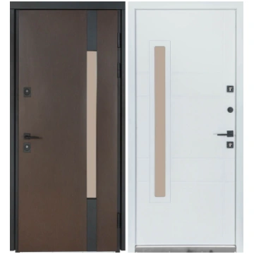 Ārdurvis TERMO HOUSE 705/431 Venge tumšs/Balts sat