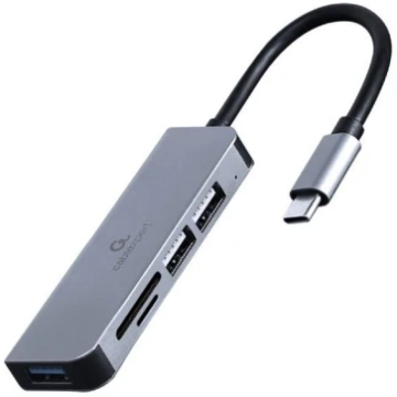 I/O HUB USB-C 3PORT+CR/UHB-CM-CRU3P1U2P2-01 GEMBIR