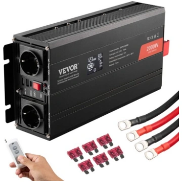 12V tīra sinusa invertors Vevor 2000W