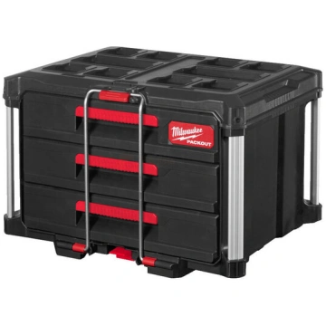 Milwaukee Packout kaste ar 3 atvilktnēm