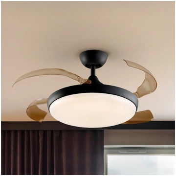 LED griestu ventilators Venturi melns/dūmu krāsā D