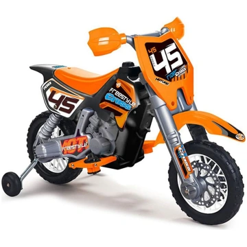 Feber krosa motocikls oranžs ar 6V akumulatoru bēr